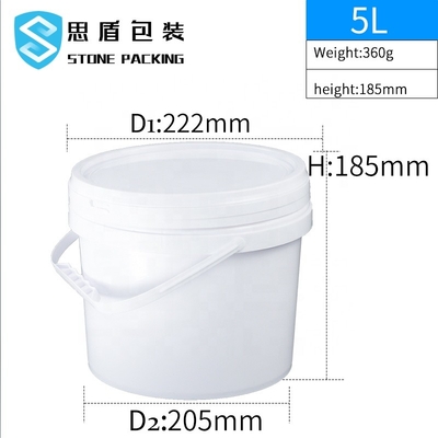 Химикат 5l Dia 222mm PP белый вокруг пластмасовых контейнеров 360g