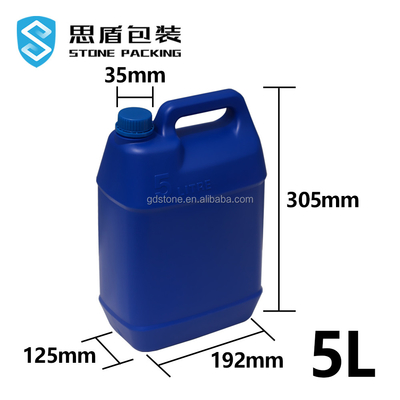 Бутылка ежедневного химического HDPE 35mm пластиковая барабанчик 192*125*305mm 5 литров пластиковый