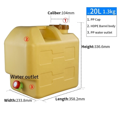 Приносит плоды уксус цистерны с водой 20 Ltr располагаясь лагерем с Faucet 1.3KG крышки