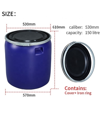 Уровень еды бочонков 530*70*610mm голубого HDPE ISO9001 150L пластиковый