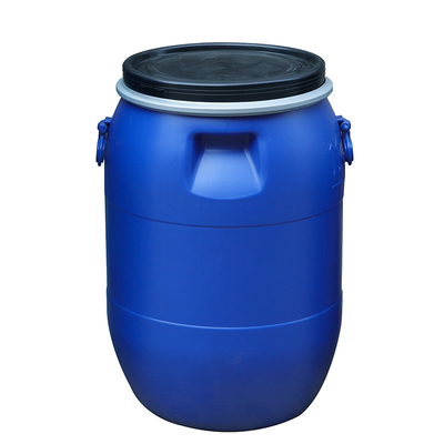 Верхняя часть круглого пластикового бочонка 120l HDPE 100% голубого химического открытая