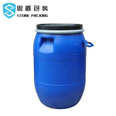 Верхняя часть круглого пластикового бочонка 120l HDPE 100% голубого химического открытая
