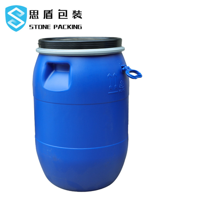Верхняя часть круглого пластикового бочонка 120l HDPE 100% голубого химического открытая
