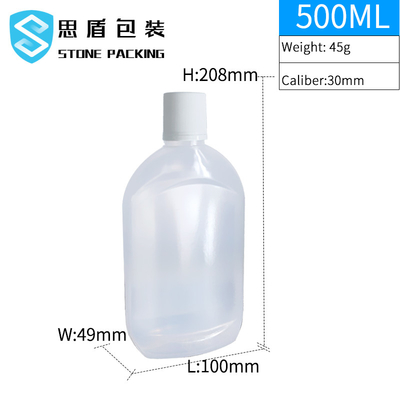 Штейновая просвечивающая бутылка шампуня 500ml с завинчивой пробкой 45g